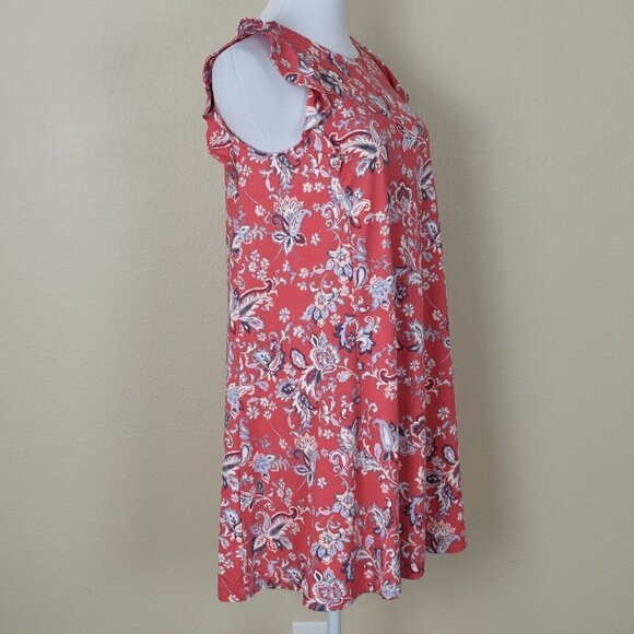LOFT Floral Paisley Ruffle Jersey Dress NEW - Picture 7 of 8